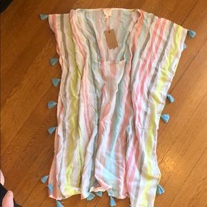 NWT Surf Gypsy Striped Tassel Coverup